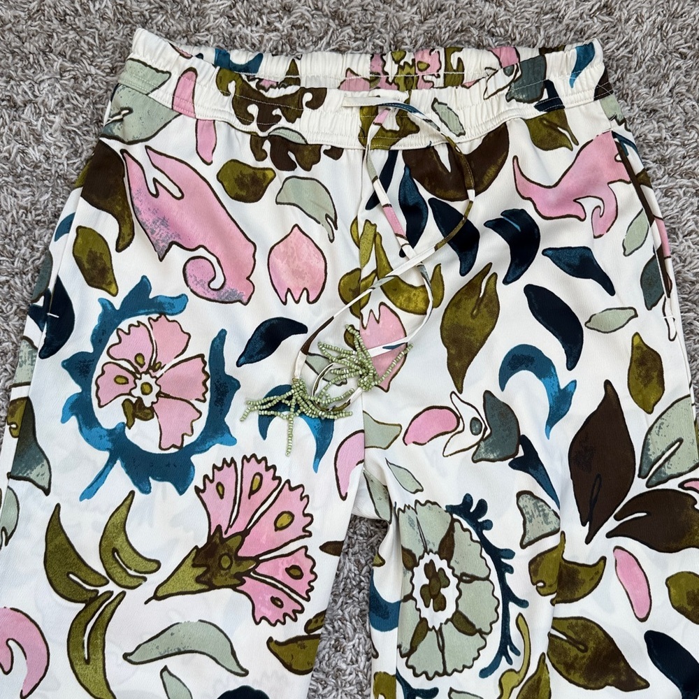 Joie Wide Leg Stretch Pants Floral Pink Green Blue size Small - Picture 2 of 9